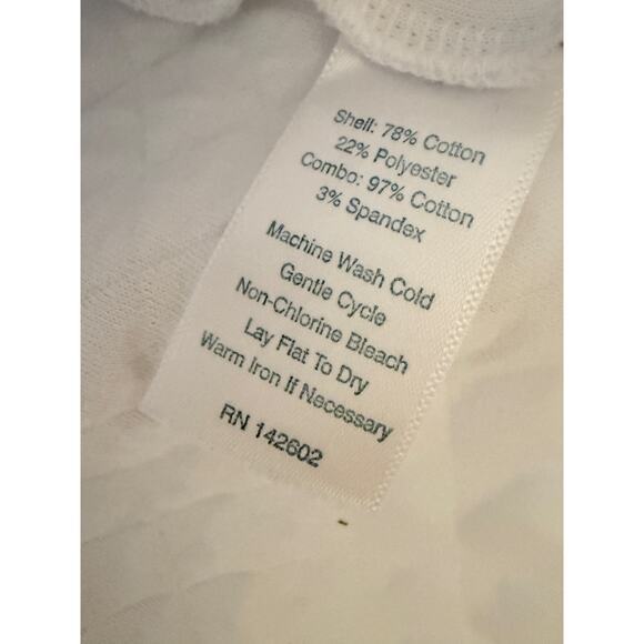 Sail to Sable White Quilted Puff Sleeve Sweatshirt XL Classic Pullover Top - Picture 5 of 7